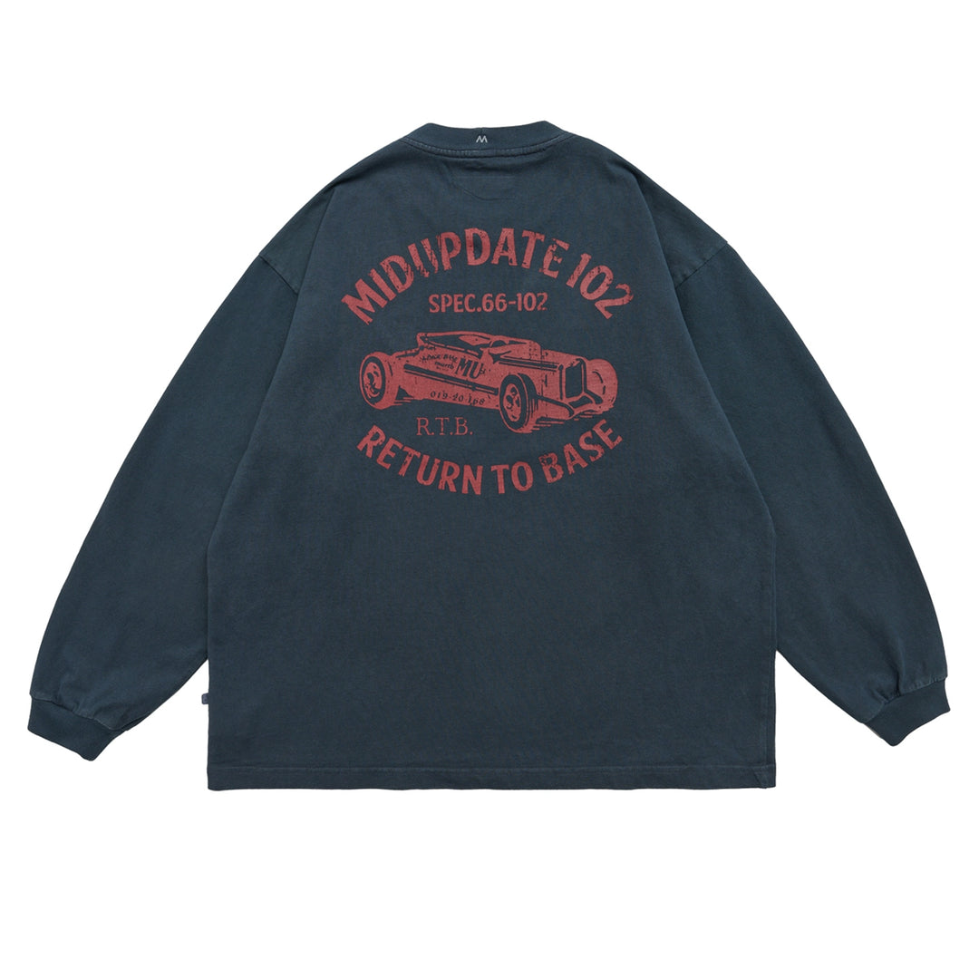 Racing Graphic Print Long Sleeve T-Shirt