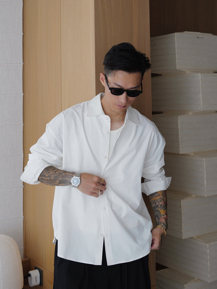 Solid Anti-Wrinkle Long-Sleeve Shirt