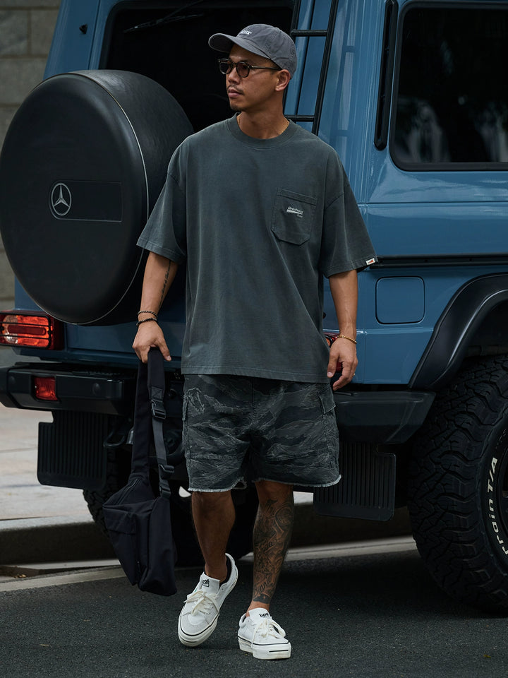 Acid Wash 3D Pocket Tee