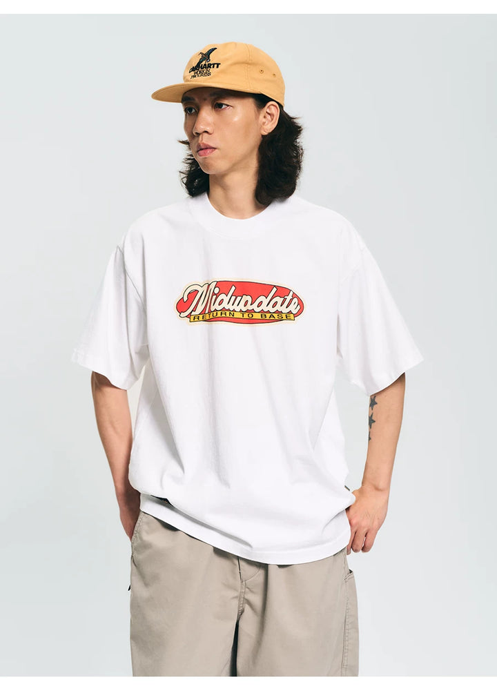 MU539 Vintage American Print Panel Tee