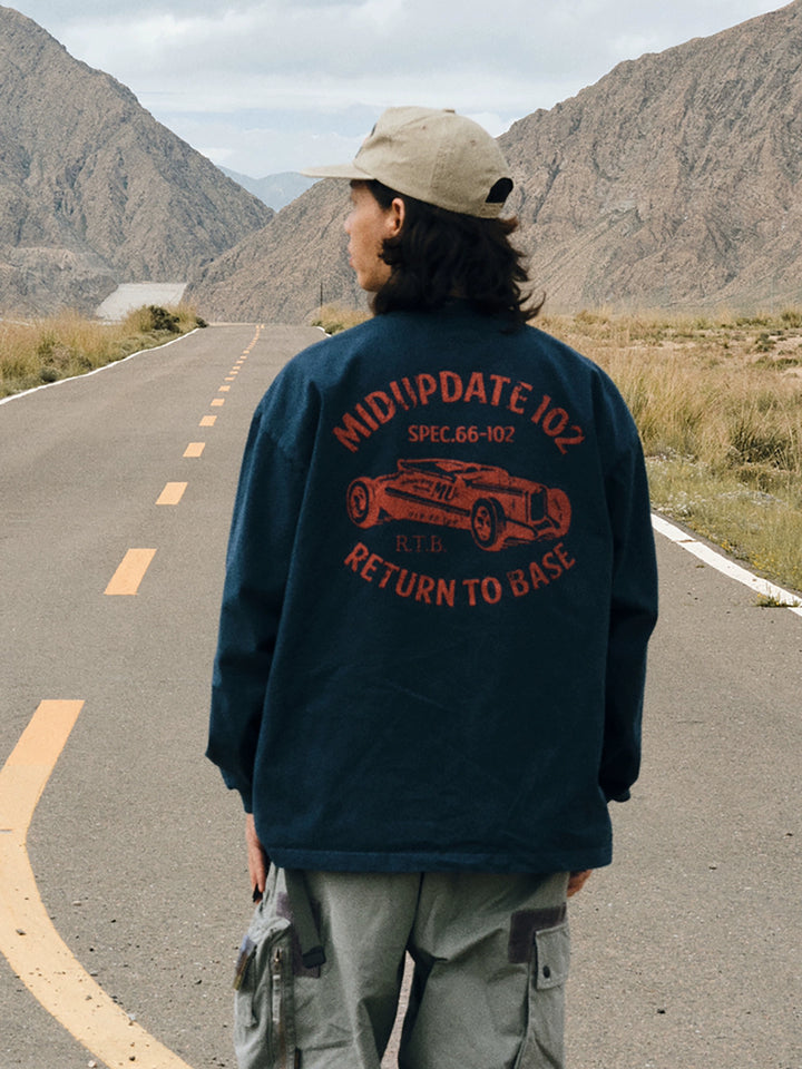 Racing Graphic Print Long Sleeve T-Shirt