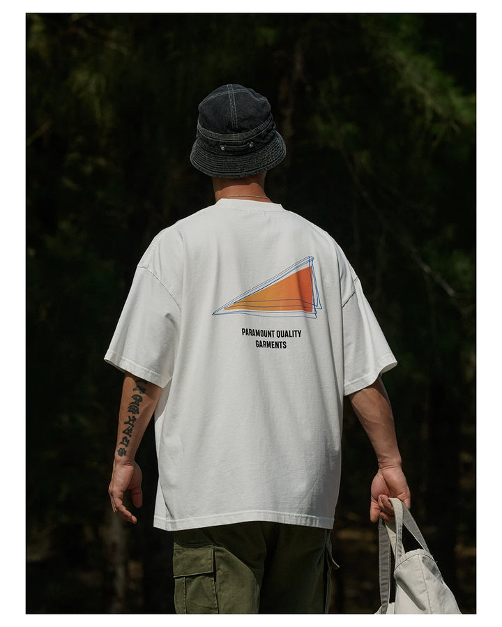 Gradient Triangle DTG Print Tee