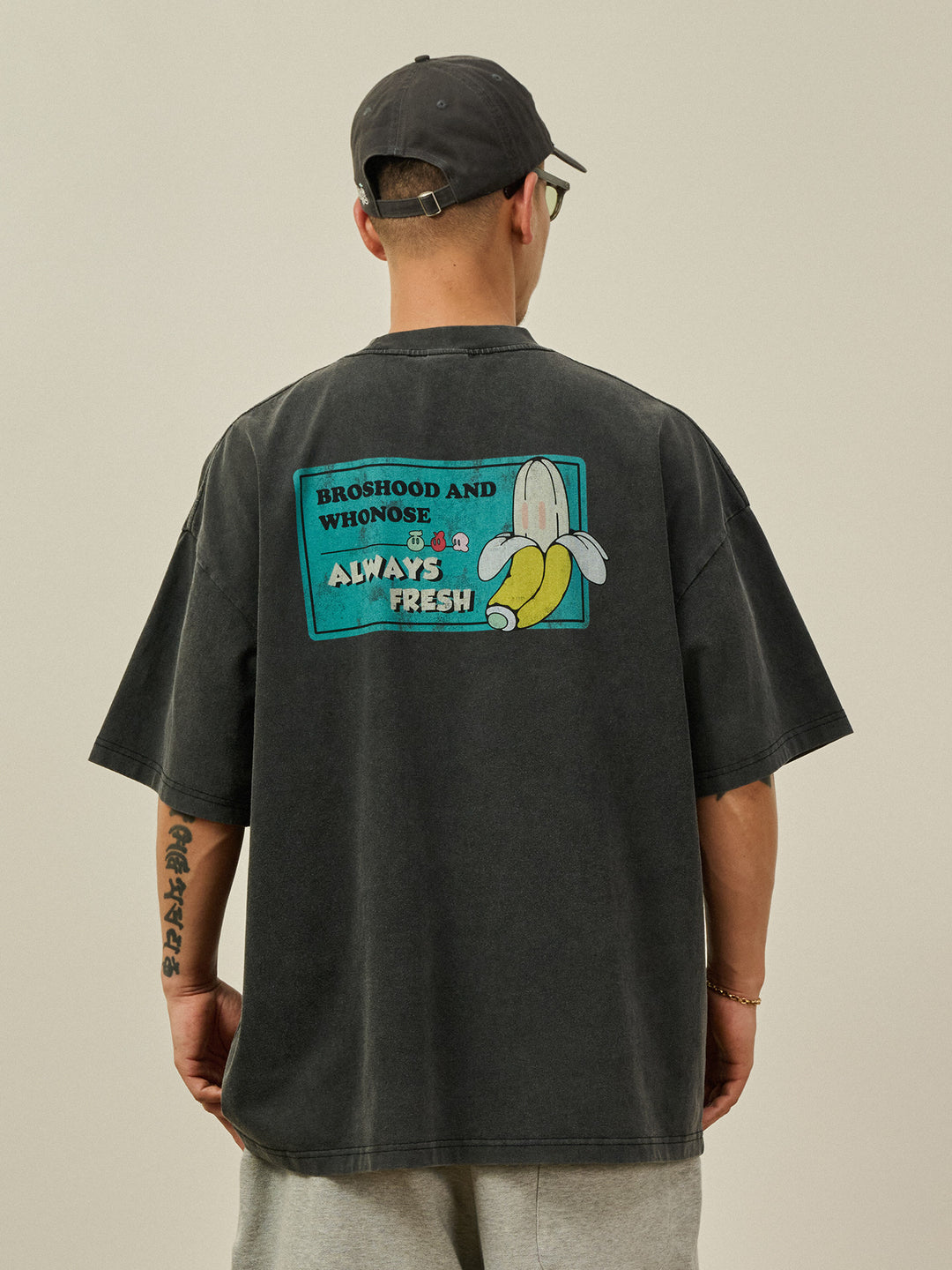 [BROS x Joe Ng]  Distressed Fruit Tag DTG Tee