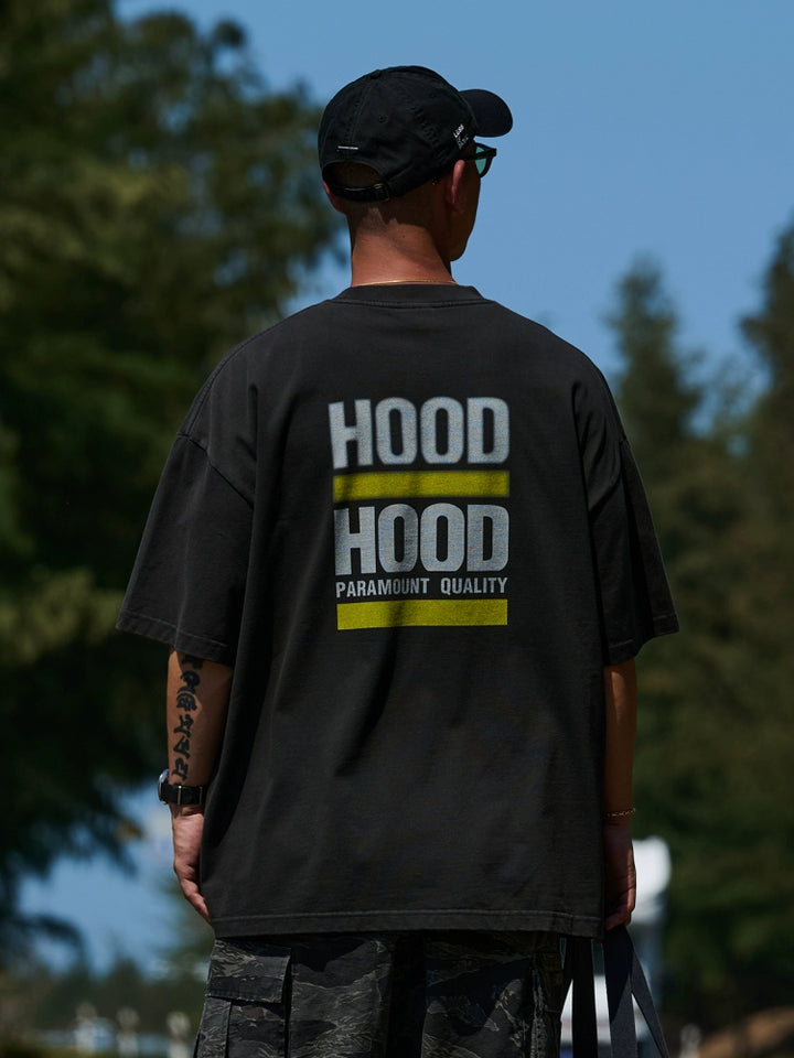 "Hood Hood" Washed Print Tee
