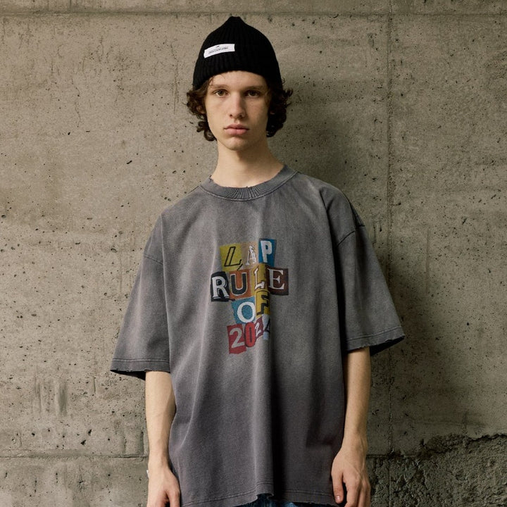 "Rule of 2024" Distress Washed Tee