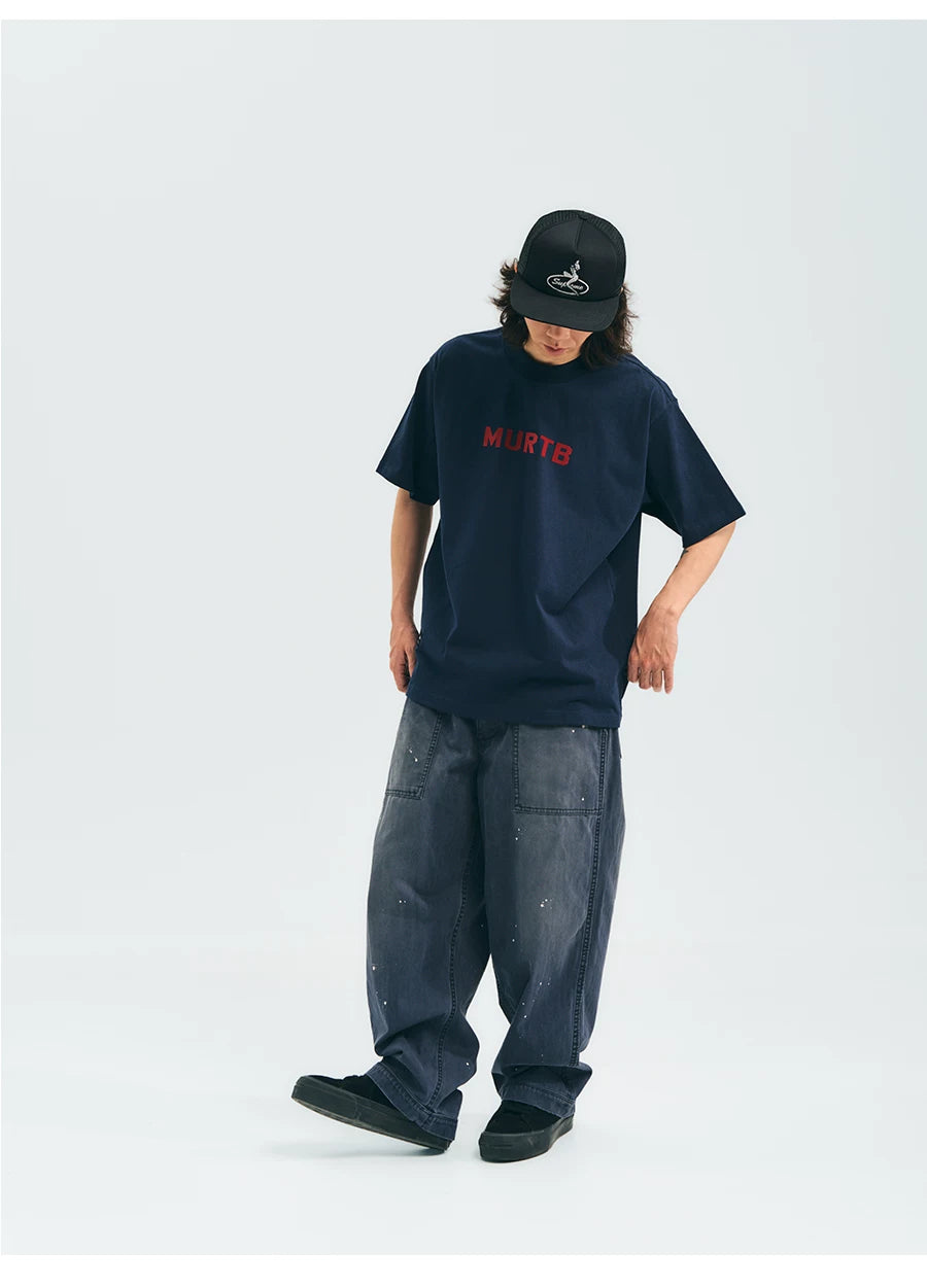 MUP26036 Vintage Washed Splash Ink Cargo Pants