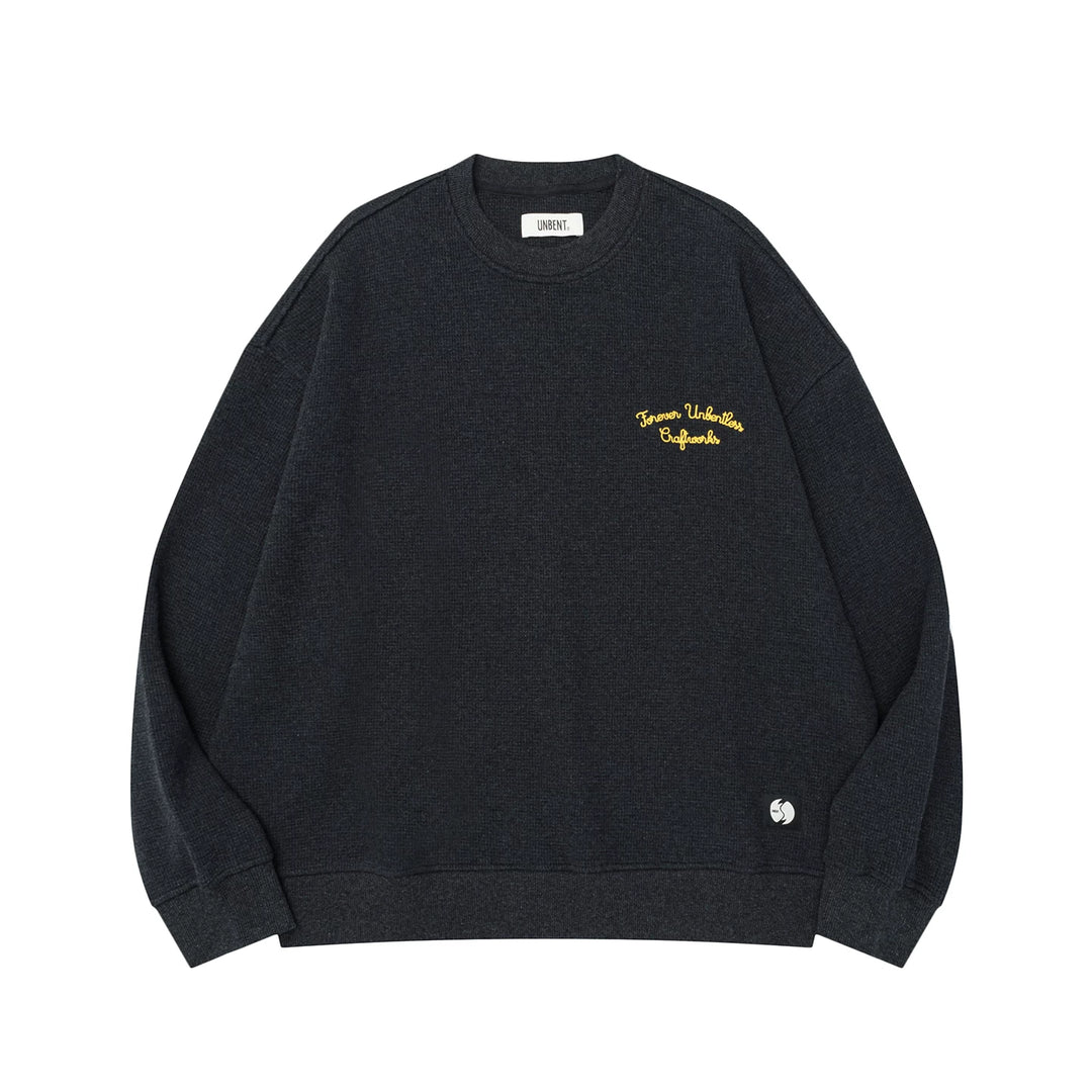 Cotton Waffle Crewneck Sweatshirt