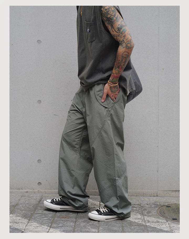 Straight-Leg Nylon Pants