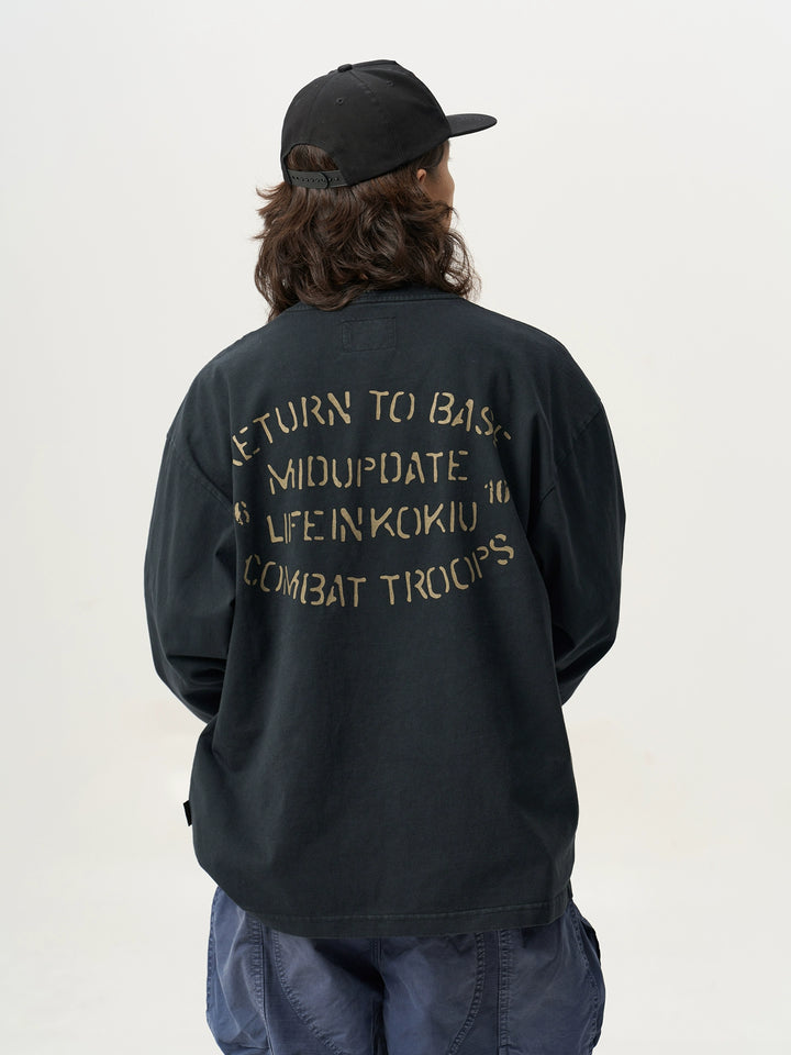 Washed Slogan Print Crew Neck Tee