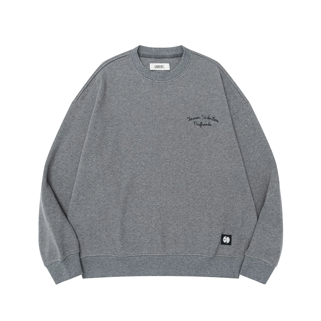 Cotton Waffle Crewneck Sweatshirt