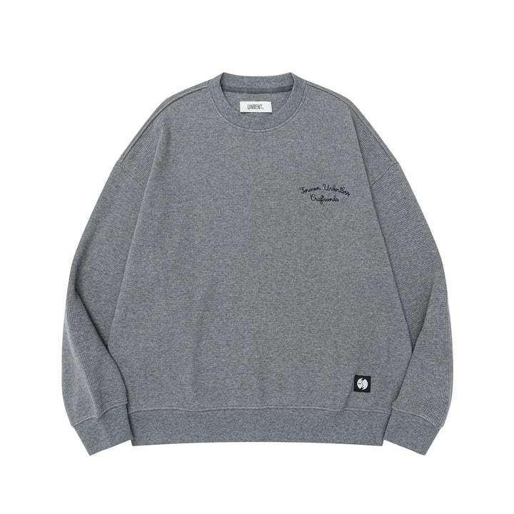Cotton Waffle Crewneck Sweatshirt