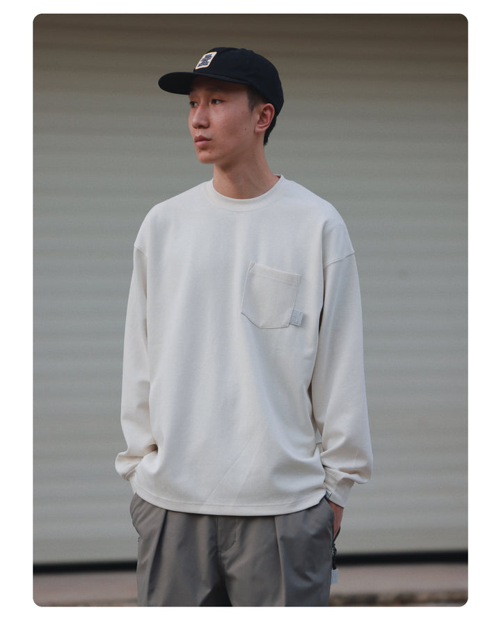 Long Sleeve Space Cotton Pocket Tee