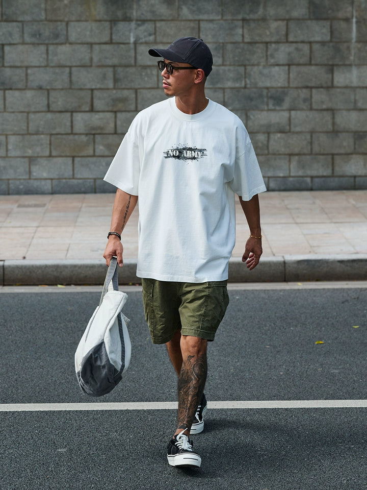 "No Army" Camo Print Tee