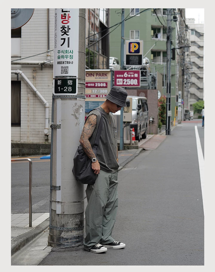 Straight-Leg Nylon Pants