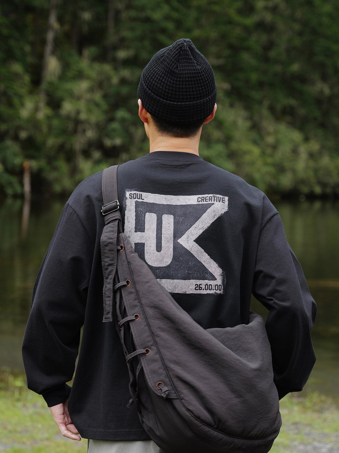 Distressed Logo Long-Sleeve