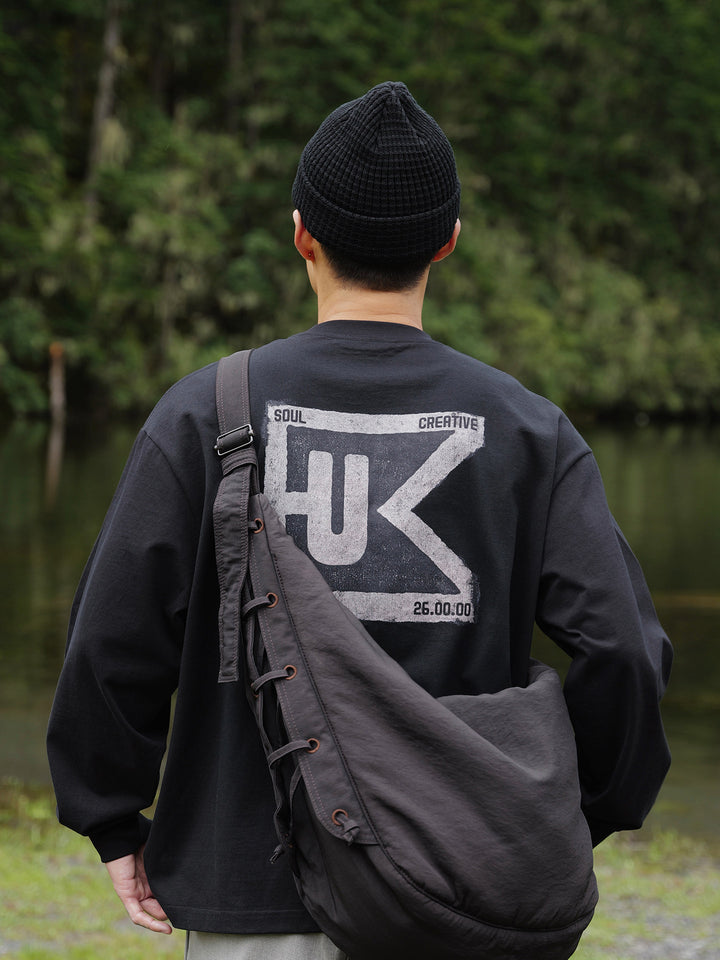 Distressed Logo Long-Sleeve