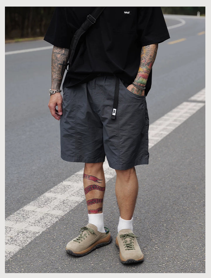 Blended Adjustable Buckle Shorts