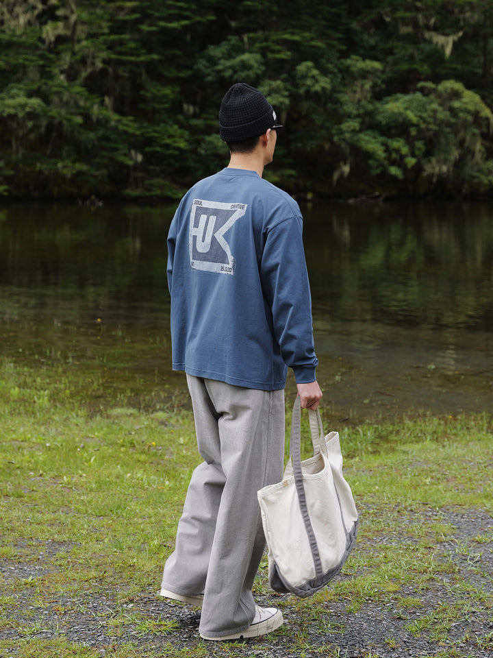 Distressed Logo Long-Sleeve