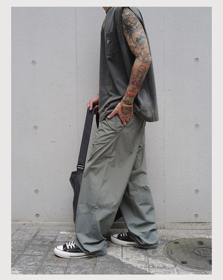 Straight-Leg Nylon Pants