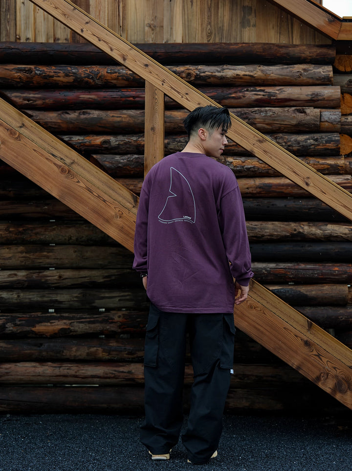 LAPRIMA SLOGAN PRINT WASHED L/S