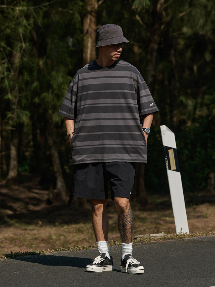 Striped Double Slip Pocket Tee