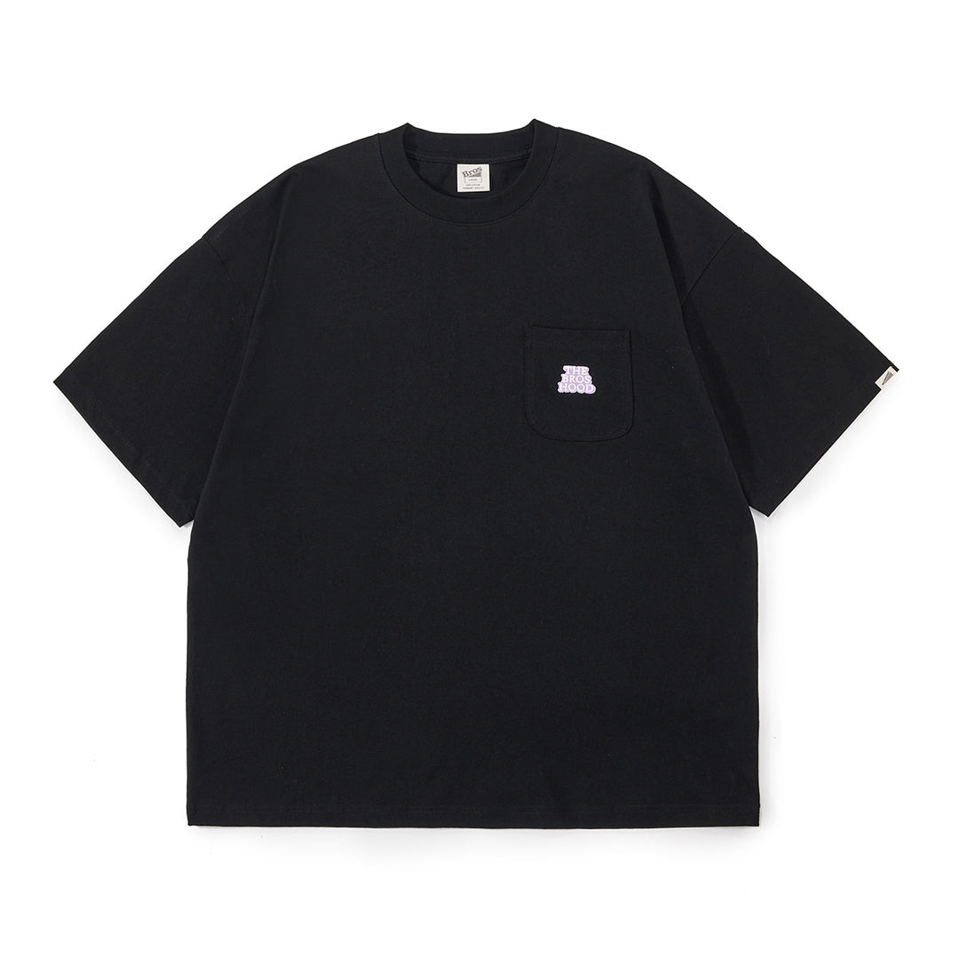Text Embroidered Pocket Tee
