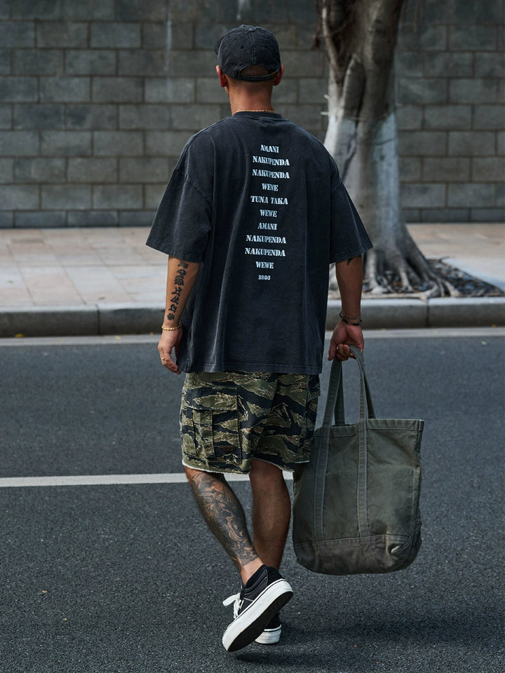 "No Army" Camo Print Tee