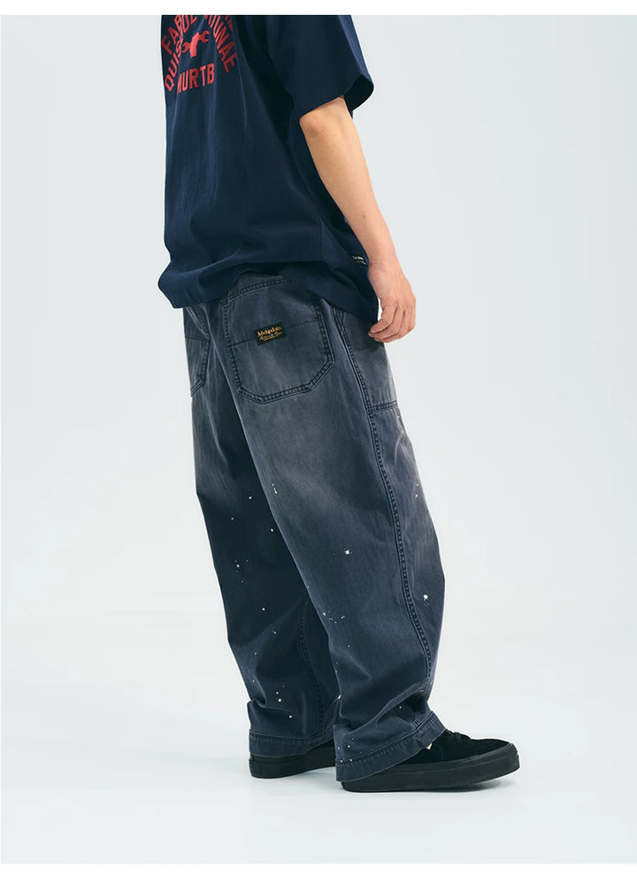 MUP26036 Vintage Washed Splash Ink Cargo Pants