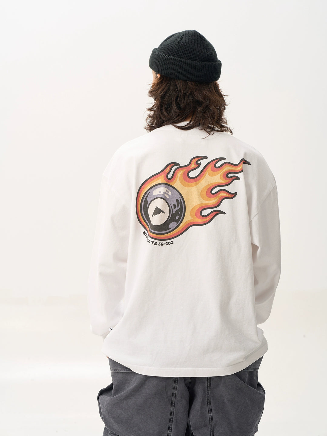 Flaming 8 Ball Print Tee