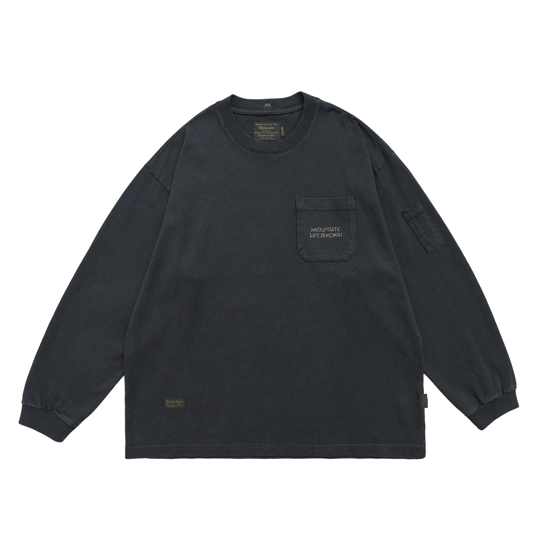 Washed Slogan Print Crew Neck Tee