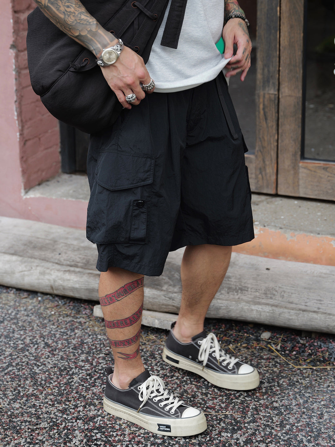 Nylon Multi-Pocket Cargo Shorts