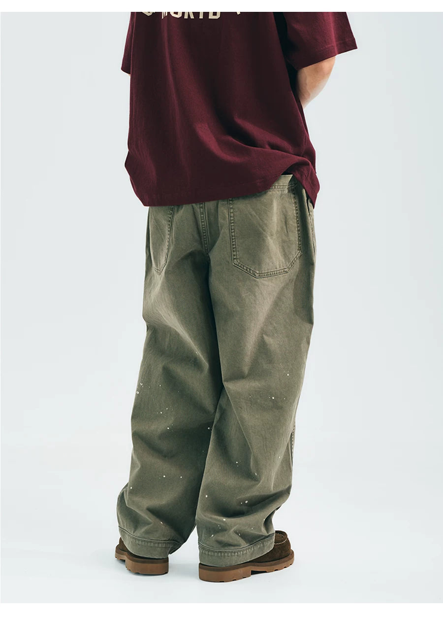 MUP26036 Vintage Washed Splash Ink Cargo Pants