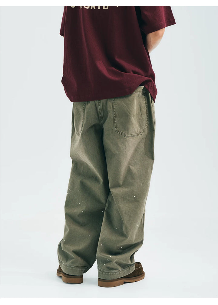 MUP26036 Vintage Washed Splash Ink Cargo Pants