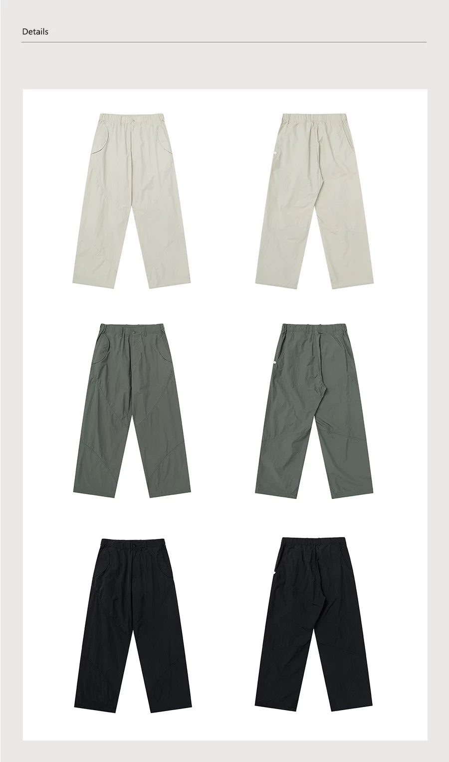 Straight-Leg Nylon Pants