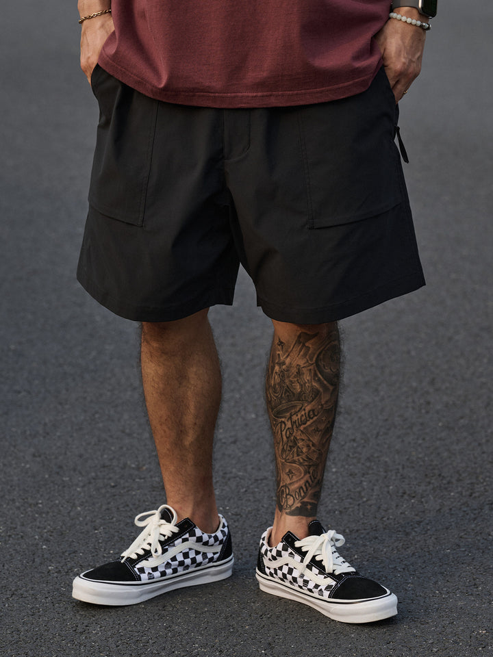 Zip Pocket Cropped Cargo Shorts