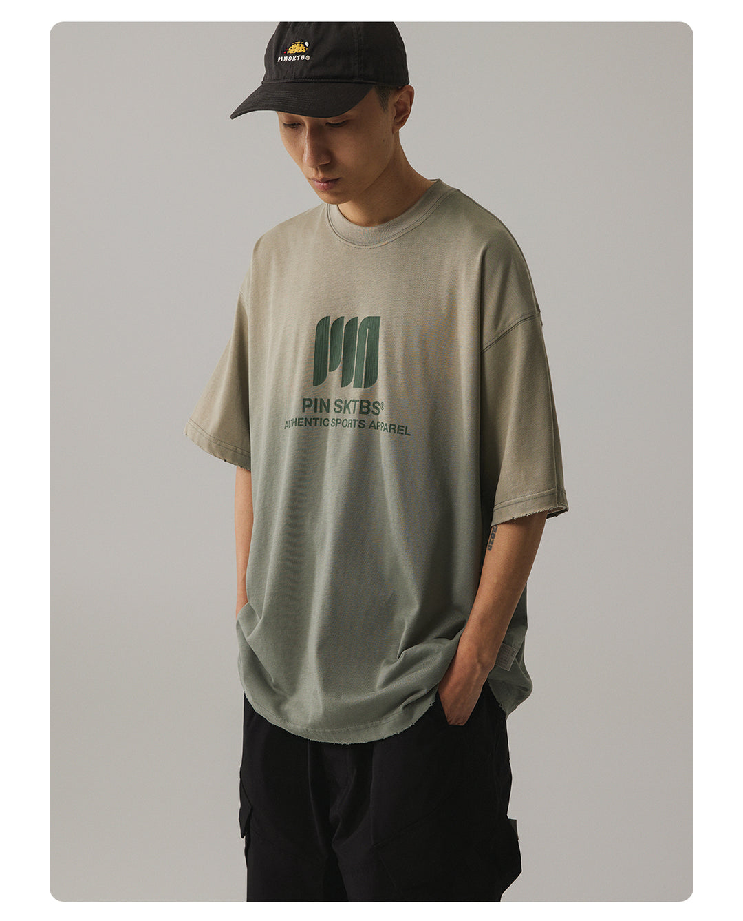Gradient Washed Logo Tee