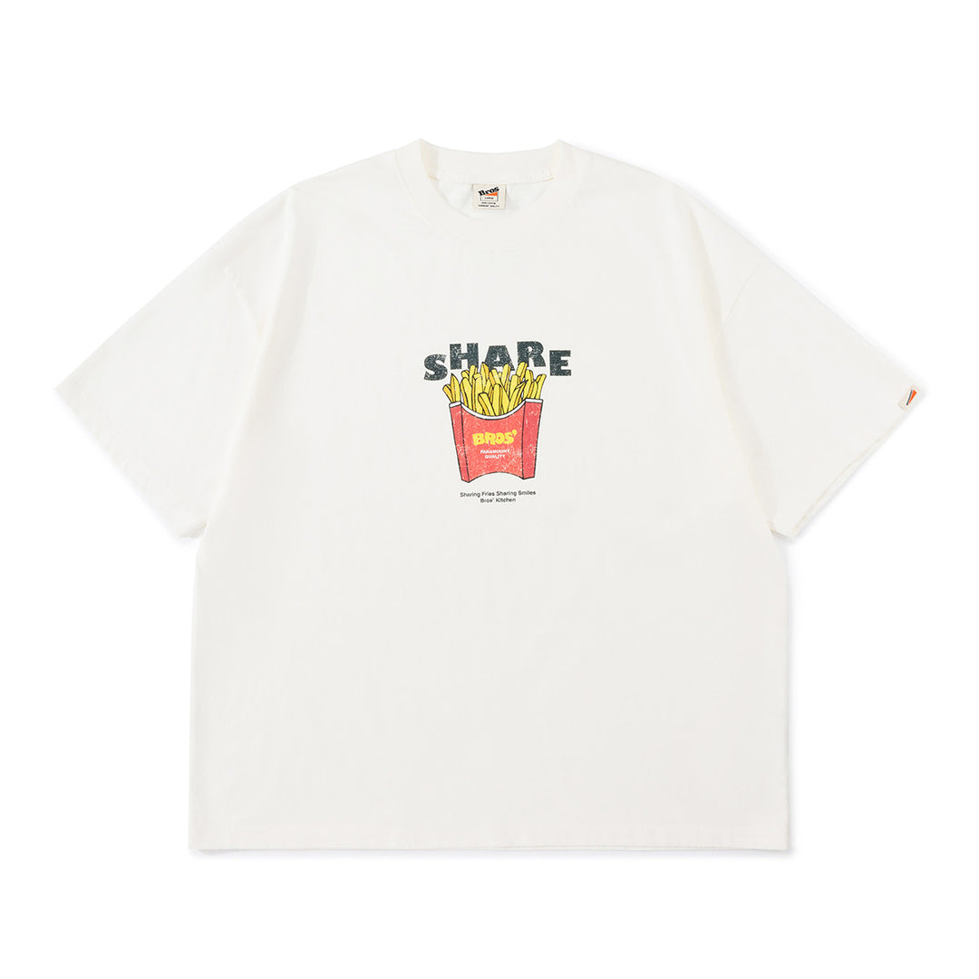 Washed "French Fry" Print Tee