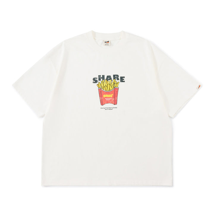 Washed "French Fry" Print Tee