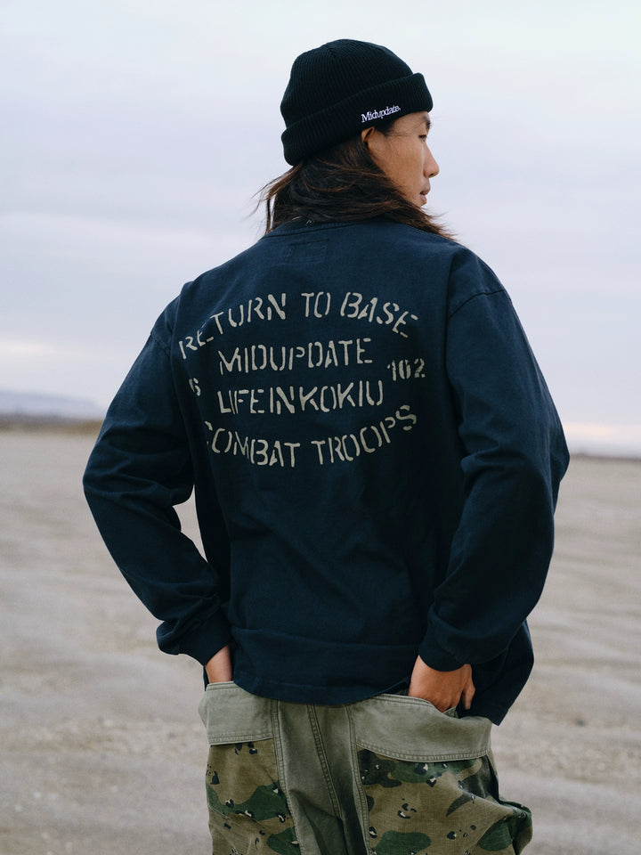 Washed Slogan Print Crew Neck Tee