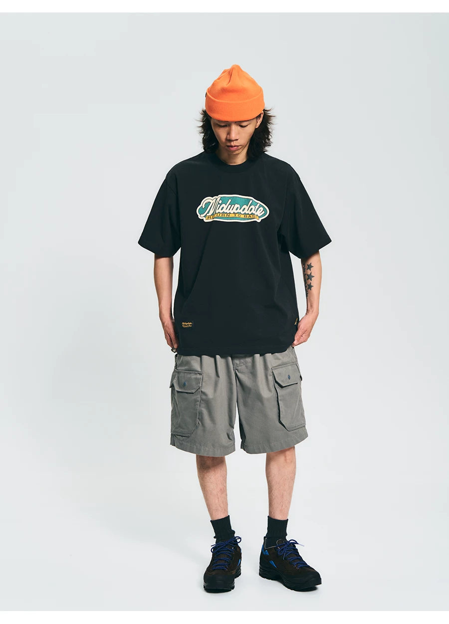 MU539 Vintage American Print Panel Tee