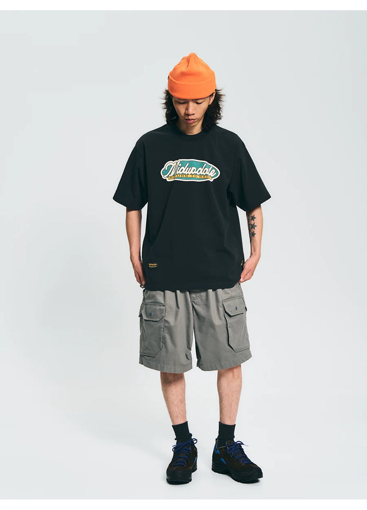 MU539 Vintage American Print Panel Tee