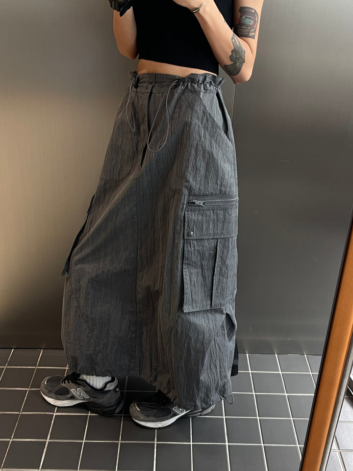 Acid Wash Cargo Skirt