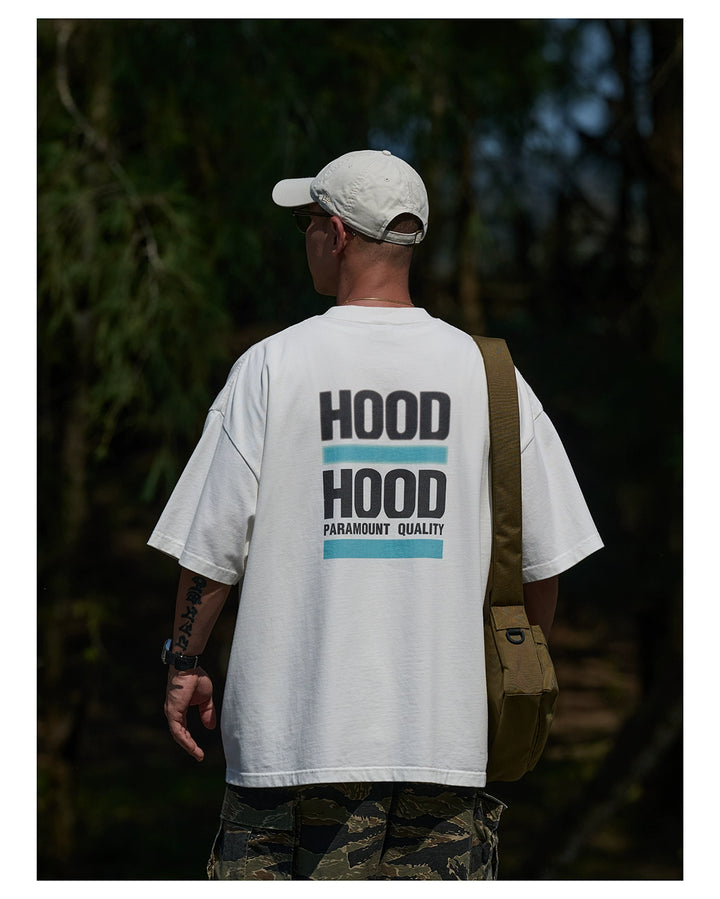 "Hood Hood" Washed Print Tee
