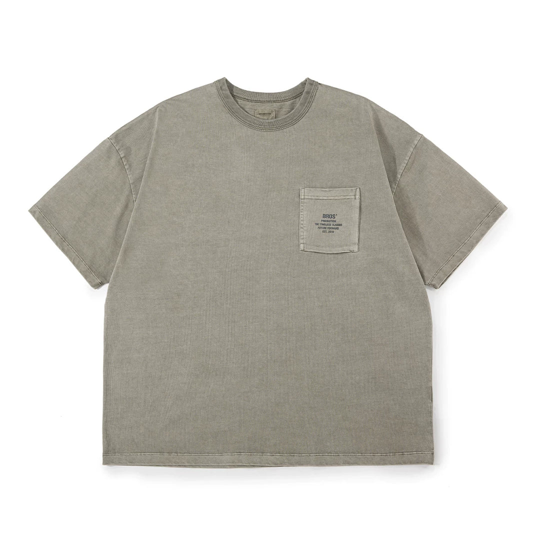 Vintage Wax-Dye Pocket Print Tee