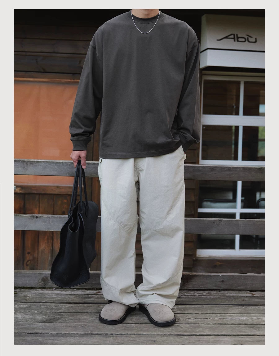 Straight-Leg Nylon Pants