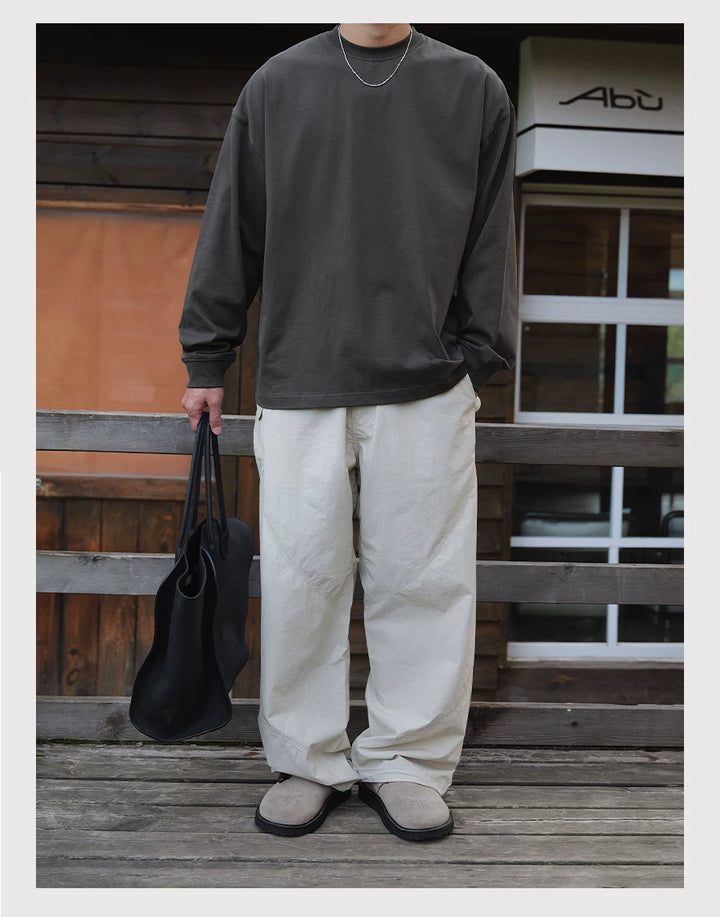 Straight-Leg Nylon Pants