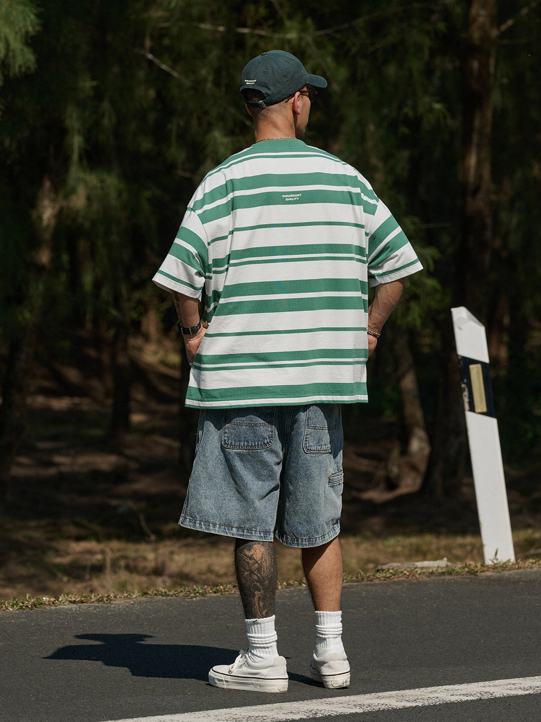 Striped Double Slip Pocket Tee