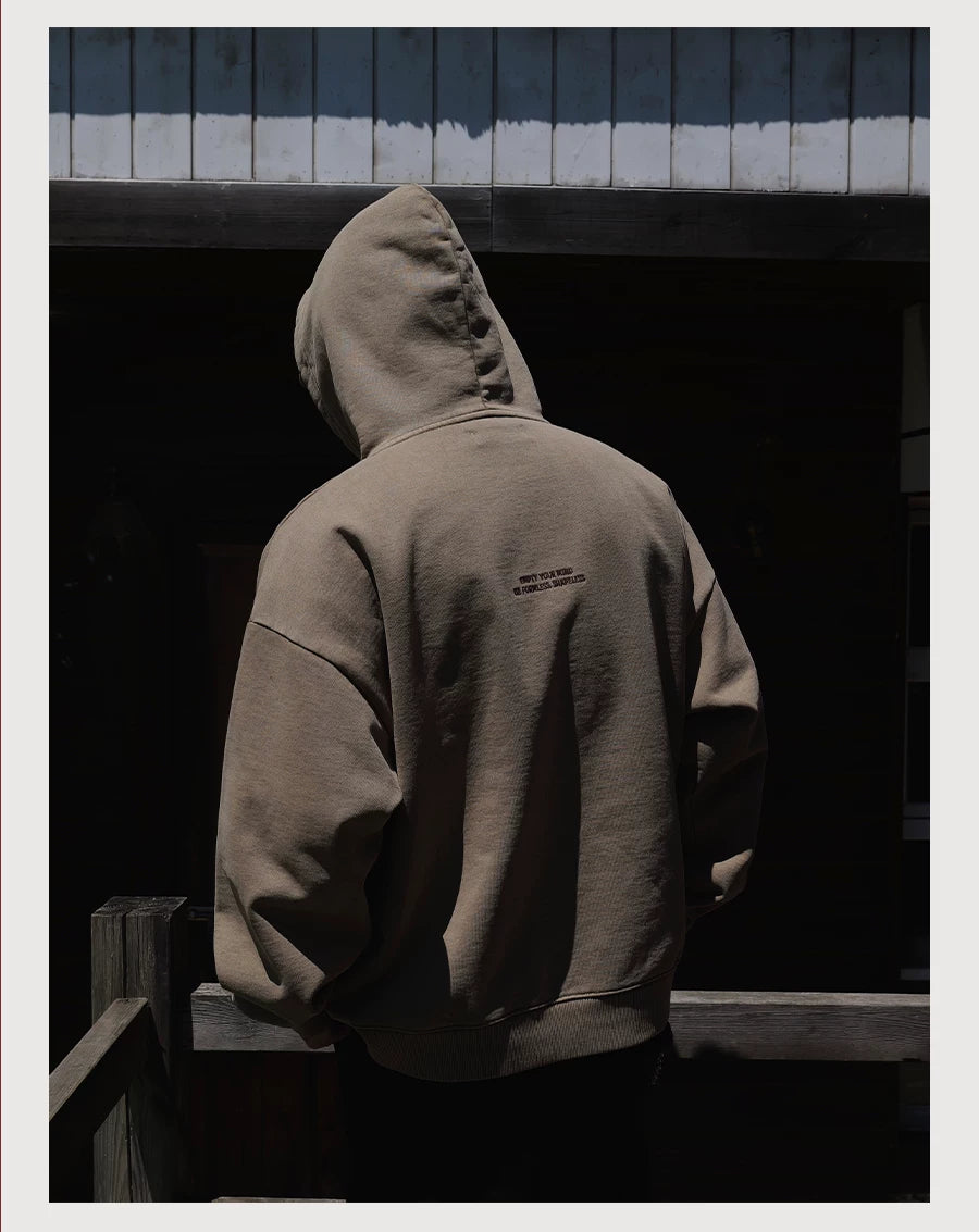 Wax-Dye Washed Fleece Hoodie