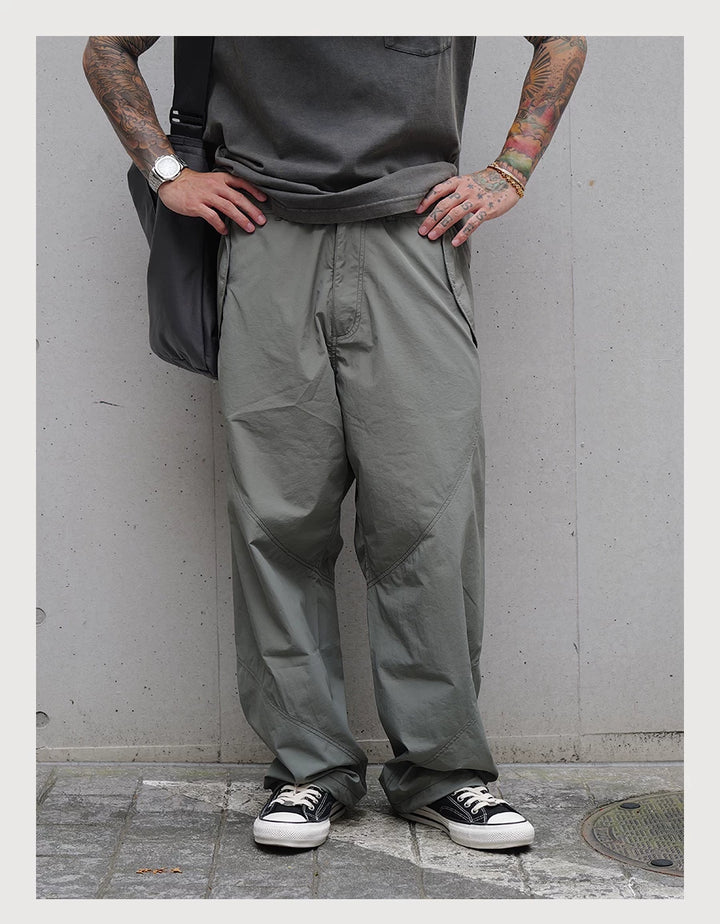 Straight-Leg Nylon Pants