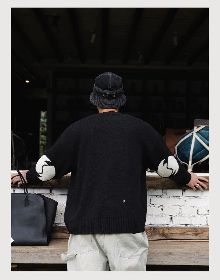 Wool-Blend Distressed Sweater